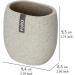 WENKO Puro Natur Toothbrush Cup - Stylish Beige Toothbrush Holder for Toothbrush & Toothpaste 9.4 x 9.4 x 6.5 cm | International Shipping Available - Buy Online on GoSupps.com