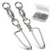 9Tong Ball Bearing Swivel with Coastlock Snap Stainless Steel Welded Ring for Fishing Saltwater Standard Size 8+8(320lb) 25 pcs