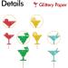 Cocktail Glass Cupcake Toppers Summer Baby Shower Party Decor for Boys Lemonade Sign Dessert Picks Pub Night Themed Party Decoration - Orange & Red Glitter - Buy Online on GoSupps.com
