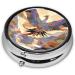 ROC with Wings Portable Metal Pill Box - Round Mini 3-Compartment Travel Case for Small Pills | Black Design - Buy Online on GoSupps.com