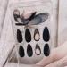 24 Pcs Black Tip Almond French Press-on Nails - Medium Length Glossy Full Cover False Nails for Women and Girls - Buy Online on GoSupps.com