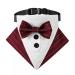 Mioyoow Formal dog Bandana collar adjustable dog tuxedo wedding bandana banging dog bib triangular scarf with fly D-ring for small medium-sized dogs M red