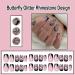 Buy Black Press on Nails - Short Medium Square French Tip with Butterfly Glitter & Rhinestones | 26 Piece Wedding Set - Acrylic Glue-On Nails for Women - Buy Online on GoSupps.com