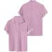 Shop Light Pink Men's Hawaii Shirt - Revers Waffle Summer T-Shirt Oversized Big Sizes Short-Sleeved Beach Shirt Perfect for Holidays | 7XL Leisurewear - Buy Online on GoSupps.com