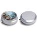 Books in The Sky Round Pill Box | 3 Compartment Decorative Metal Pill Organizer | Portable & Stylish Pocket Pill Case - Buy Online on GoSupps.com