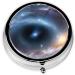 Galaxy Round Pill Box - 3 Compartment Mini Travel Medicine Organizer | Portable Decorative Vitamin Holder - Buy Online on GoSupps.com