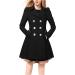 Yihaojia Blazer Dress for Women Trench Coat Notch Lapel Double Breasted Thick A Line Pea Coats Jacket with Pocket Black#27 XX-Large - Buy Online on GoSupps.com