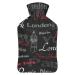 London Hot Water Bottle With Cover Plush Bed Bottle Hand Warmer For Adults And Children 26.5X15.3cm