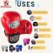 Premium Adult Boxing Gloves 2 Pair Set for Home Gym Training and Competition - Red & Black 6 oz - Ideal for MMA, Kickboxing, UFC Professionals - Buy Online on GoSupps.com