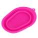 Makeup Brush Cleaner Soft Foldable Mat Effectively Clean Brushes for Home Travel (Rose Red)