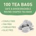 Organic Green Tea Bags - 100 Count | Gluten Free & 100% Pure | Round Bags, No Adhesive or Bleach | Hot/Cold Brew Tea | 1 Pack - Buy Online on GoSupps.com