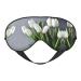 White Tulips Flowers Double-Sided Sleep Eye Mask Comfort Soft Blindfold with Adjustable Strap Block Out Light Black