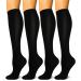 HLTPRO 4 Pairs Compression Socks for Women & Men - Best Support for Medical, Circulation, Nurses, Running, Travel Large-X-Large Black 15-20 Mmhg