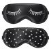 Fuyamp 2 pieces sleep mask light blocking night mask silk eye mask for men women children soft eye mask adjustable bands.