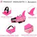 Queenmore XL Dog Life Jacket - Adjustable Ripstop Buoyancy Vest for Medium Dogs | Durable Rescue Handle - Pink Camo Shark Design - Buy Online on GoSupps.com