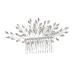 Angoily Hair Comb Pearl Hair Barrettes Hair Accessories for Bride Leaves Headpiece Flower Hair Clips for Women Crystal Hair Accessories Rhinestone Hair The Flowers Women's Iron