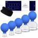 Cupping glasses made of real glass 5 pieces effective cupping glass made of high -quality real glass with TPU suction ball - cupping set & fascia scraping cupping set for targeted relaxation and well -being blue