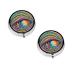 (Abstract Mushroom Colorful Mandala) Round Pill Box 3 Compartment Pill Box Mini Decorative Pocket Purse Portable Travel Medicine Tablet Vitamin Holder Organizer Pill Case