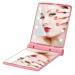 YUSONG Makeup Mirror  Compact Mirror Travel Folding with Lights  Portable Handheld Mini Pocket Purse Size Mirrors for Women (Pink)