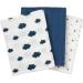 Bornino Basics Mullwindeln 80x80 cm - Clouds & Stars (3-Pack) | Pure Cotton Mull Towels for Ceiling & Sun Protection - Blue Marine - Buy Online on GoSupps.com