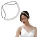 NICENEEDED Elastic Hair Jewelry Head Chain Rhinestones Forehead Headband Bohemian Crystal Hair Band Bridal Sparkly Silver Tiara Headpieces Hair Accessories for Wedding Party Prom Women Girls