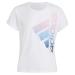 adidas Girls' Short Sleeve Dolman Waist Tee 22 Medium White With Light Pink