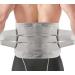 Breathable lower back bandage adjustable waist support for pain in the lower back double compression strap lumbar vertebrae decompression belts for herniated discs unisex (color: li xxl light gray