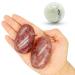 Orientrea Red Strawberry Quartz Palm Stone-2 Pcs Red Strawberry Quartz Pocket Energy Stone Smooth Healing Crystal Worry Stone