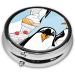 Cute Penguins Mini Round Pill Box - 3 Compartment Travel Organizer for Medicine & Vitamins - Buy Online on GoSupps.com