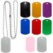 24 Pack Anodized Aluminum Blank Tags Metal ID Tags for Laser Engraving with 24 Inches Ball Chains Stainless Steel Necklace Multi Colors Multicolored