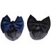 JIHUOO 2 Pieces Bow Hair Net Bun Hair Clip Hair Clip Bun Cover Hair Bow Hair Clip Hair Accessories for Women