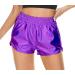 PESION Women's Metallic Purple Shiny Rave Hot Shorts - Small - Buy Online on GoSupps.com