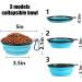 Slson Foldable Travel Pet Bowls - 2 Pack Silicone Dog & Cat Bowls with Lid & Hook - Portable 350ml for Hiking & Camping - Light Blue - Buy Online on GoSupps.com