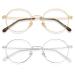 Cyxus blue light filter glasses 2 pieces round metal glasses without prescription anti-blue light for computer cell phone electronic product 01-2pack