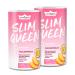 Gymqueen slim queen weight loss Shake 2x420g peach maracuja delicious diet shake for easy weight loss meal set with important vitamins and nutrients only 250 kcal per portion of peach-maracuya 420 g (2 pack)