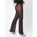 Verdusa Women's Sheer Mesh Elastic Waist Bell Bottom Trousers, X-Large Black - Buy Online on GoSupps.com