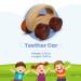 TEKOR Wooden Teether Car - Natural Birch Wood Teething Toy for Baby & Toddler - Handcrafted Sensory Toy for Motor Development - Smooth & Safe with Colored Wheels - Buy Online on GoSupps.com