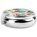 Lovely Succulent Plants Round Pill Box | 3 Compartment Travel Organizer for Purse & Pocket - Buy Online on GoSupps.com