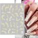9 Sheets French Tip Marble Nail Art Stickers Decals Self-Adhesive White Gold Design Manicure Tips Nail Decoration for Women Girls - Buy Online on GoSupps.com