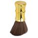 Mini Hair Brush Barber Neck Duster Brush Soft Hair Electroplating Process Barber Brush Neck Duster Hairdressing Tool Suitable for Home Hair Salon Golden