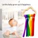 Tianbi 2x Rainbow Wooden Band Rings - Baby Bite Rings Sensory Toys Natural Ribbon Teethers Perfect Shower Gifts - Buy Online on GoSupps.com