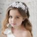 IYOU Floral Wedding Headband Ivory Pearl Headpiece Bridal Holy Communion Hair Accessories for Flower Girls - Buy Online on GoSupps.com