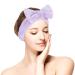 Buy Violet Spa Bowknot Headband for Women - Coral Fleece Makeup Hair Band & Elastic Cosmetic Head Wrap for Skin Care & Shower - Buy Online on GoSupps.com