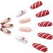 Brishow Christmas Snowflake Elk Stick on False Nails - Red Long Full Cover Tips (24pcs) for Women and Girls - Buy Online on GoSupps.com