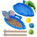 Bird Bath Tub 7 Packs, Wooden Bird Branches, Colorful Rattan Balls, Bird Shower Bathing Bowl for Cage, Parrot Bathtub Pool Bird Feeder Bowl Bird Cage Accessories
