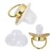 Toddler Pacifier Portable Silicone Fashionable Golden Letter Pacifier Safe Exquisite Rhinestone (Letter E)