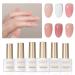 GAOY 6 Colors Rubber Base Gel Set Jelly Builder Nail Gel in Nude Sheer White & Pink | 2-in-1 Soak Off Base Gel Nail Strengthener - Buy Online on GoSupps.com