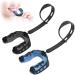 2 pieces of mouth protection sports tooth protection sports mouth protection with belt for American football martial arts boxing kickboxing hockey football adults (blue black) 55mm