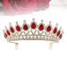 Lurrose Bridal Rhinestone Crown Headpiece - Elegant Red Alloy Hair Accessory for Women & Girls - 1 PC with Comb - Buy Online on GoSupps.com
