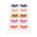 False Eyelashes with Color 5 Pairs 6D Long Curled Lashes Gradient Orange Red Blue Thick Synthetic Fake Lashes for Halloween Christmas Stage Show Eye Makeup Use